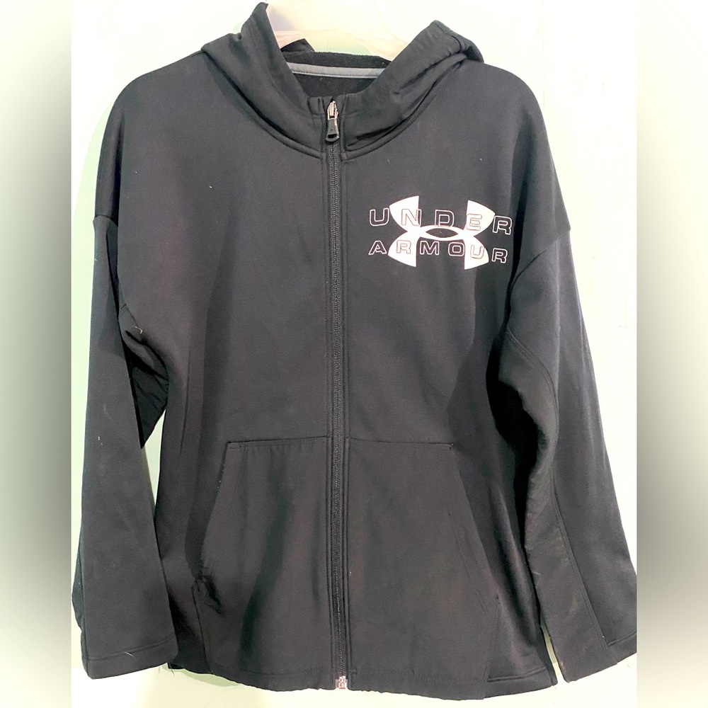 Youth under armour zip up hooded jacket